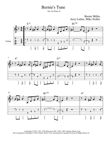 Bernie's Tune (arr. Enea A.)