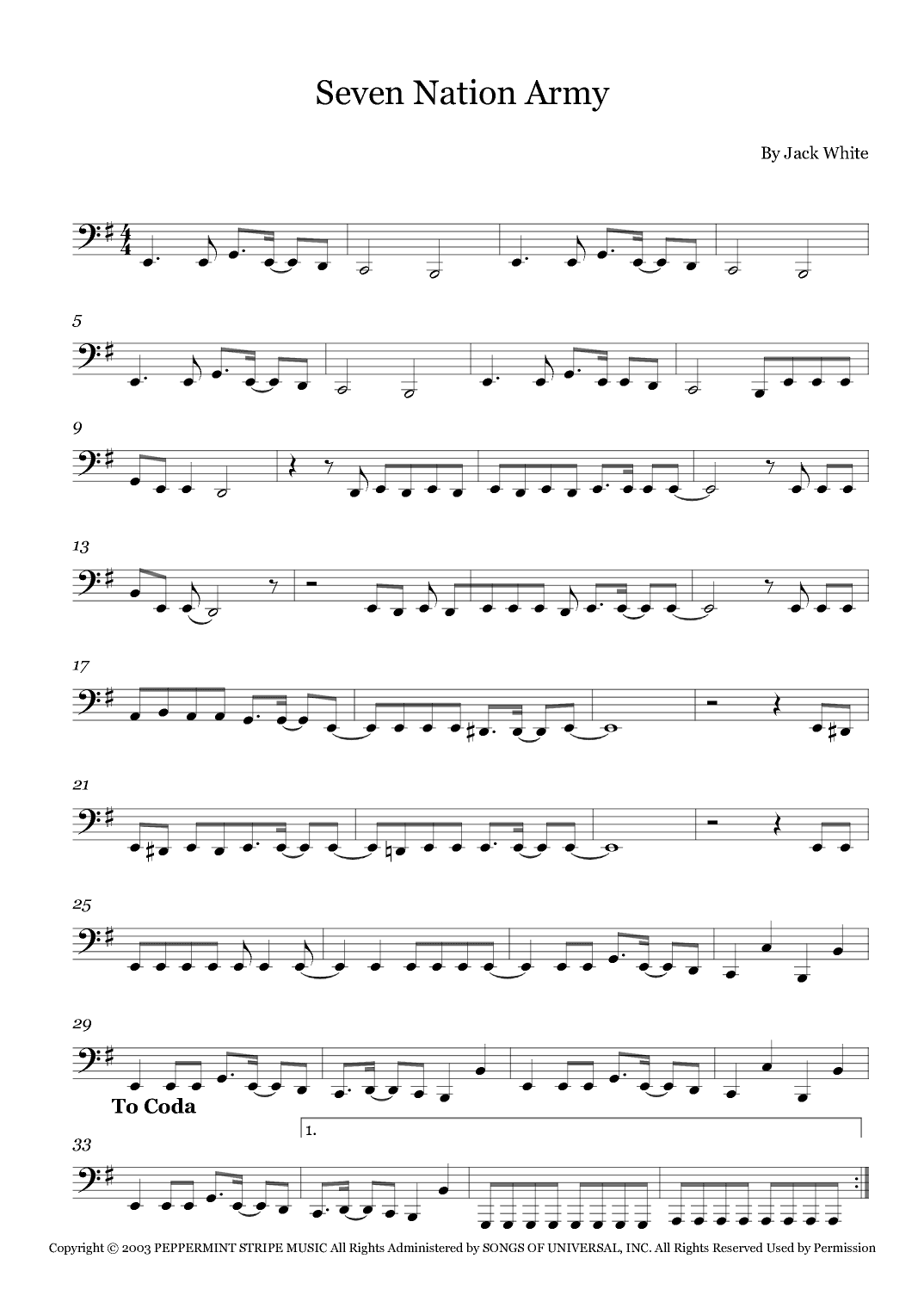 Seven Nation Army (arr. Fernanda Moura)