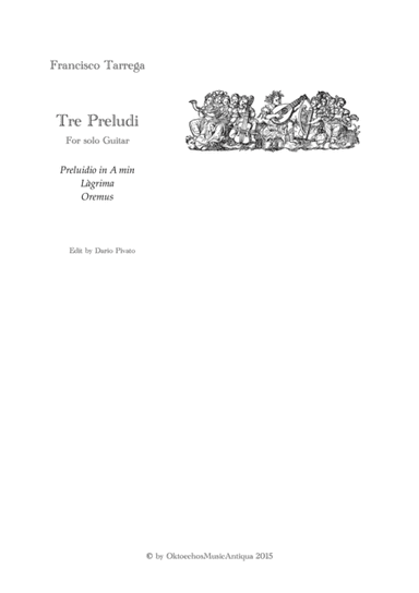 3 Preludi (Preludio in A min, Làgrima, Oremus) (arr. Dario Pivato)