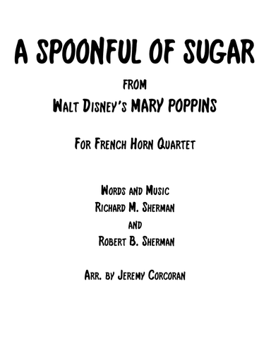 A Spoonful Of Sugar (arr. Jeremy Corcoran)