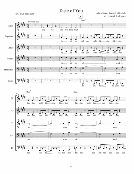 Taste Of You (arr. Hannah Rodriguez)
