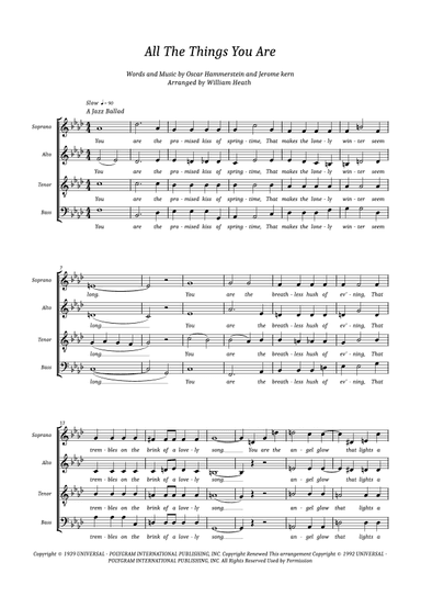 All The Things You Are (arr. William Heath)