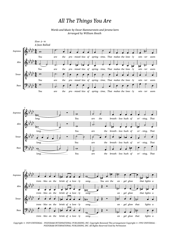All The Things You Are (arr. William Heath)