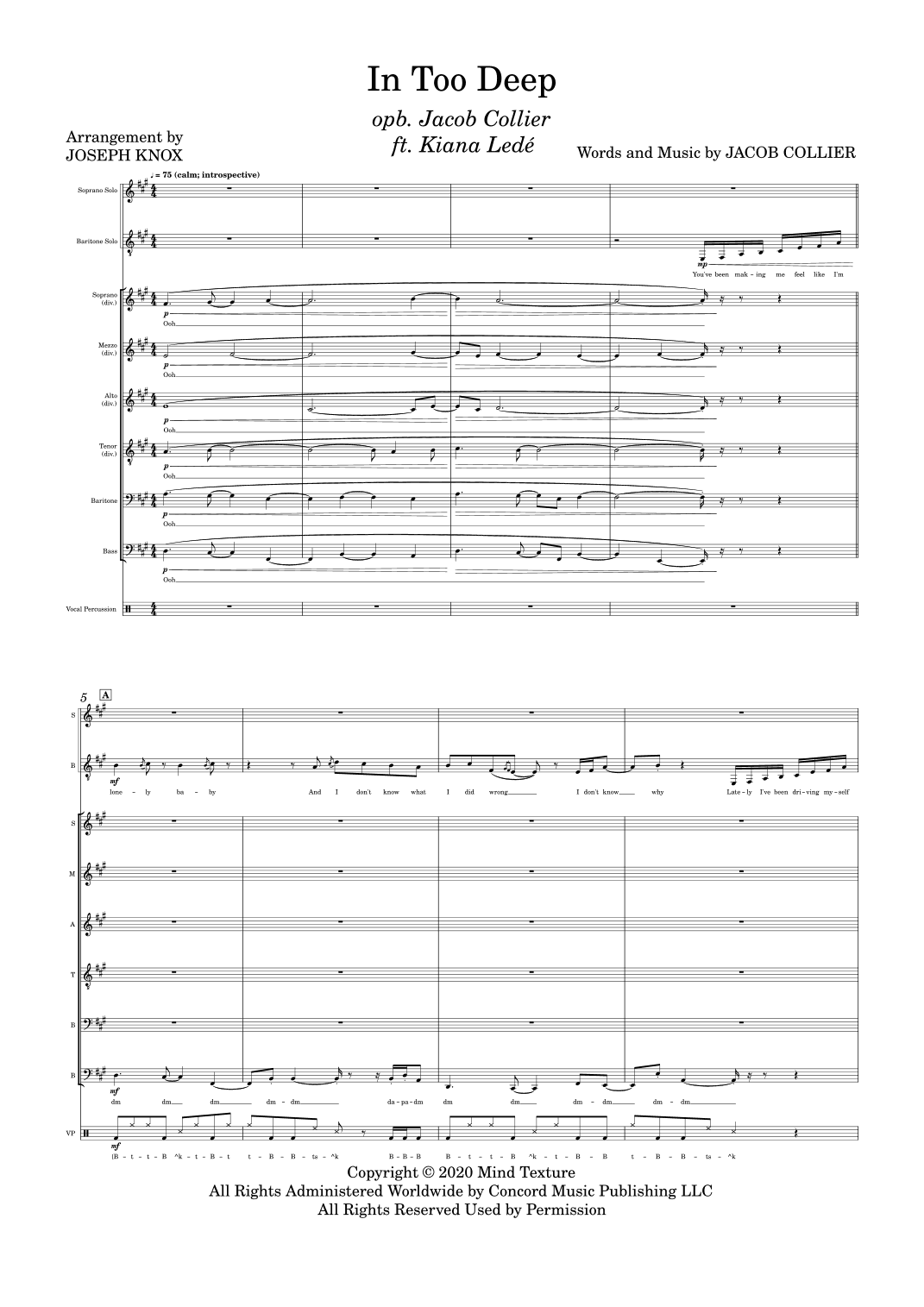 In Too Deep (arr. Joseph Knox)