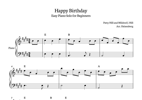 Happy Birthday (arr. Heisenberg)