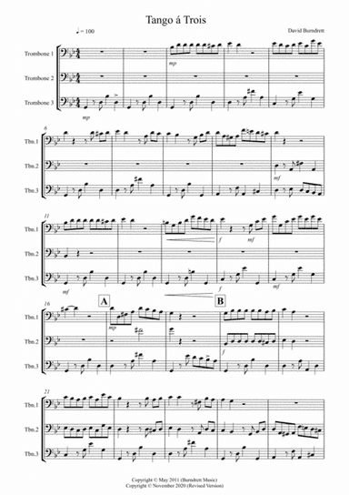 Tango á Trois for Trombone Trio