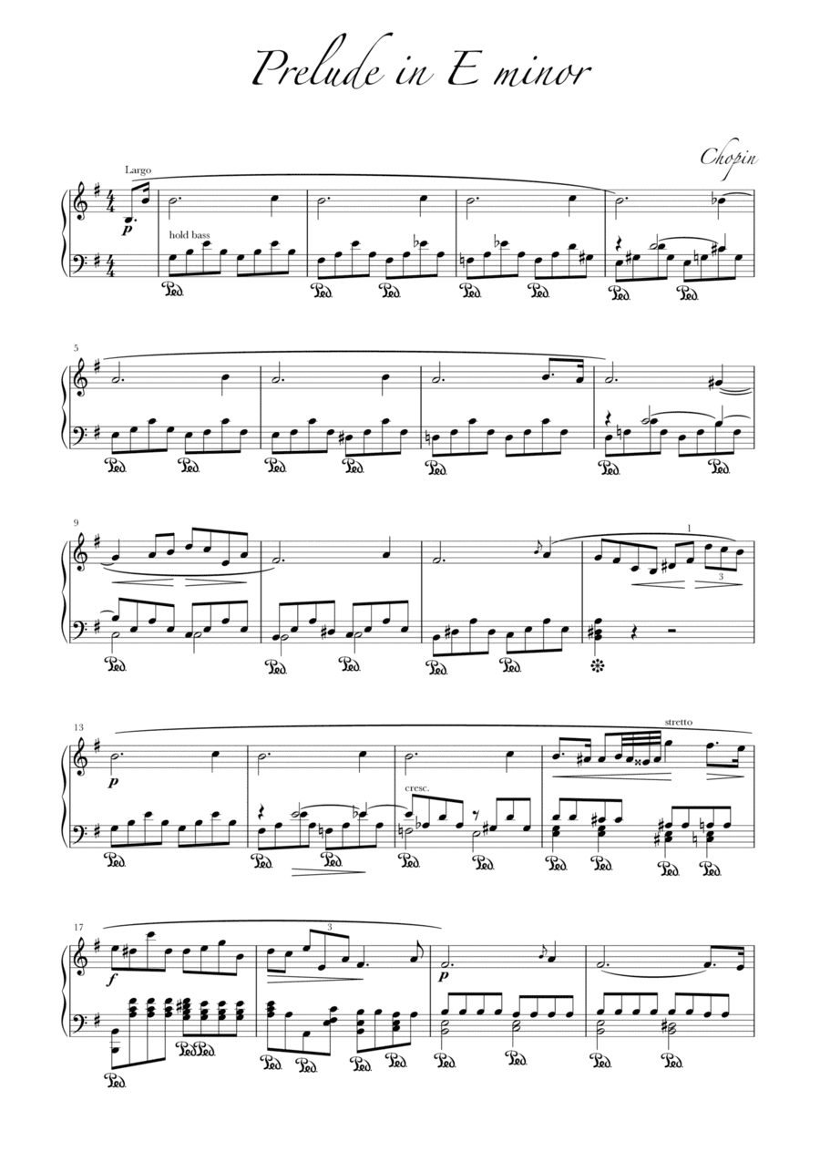 Chopin Prelude in E Minor (arr. Thomas Ling of Sibu)