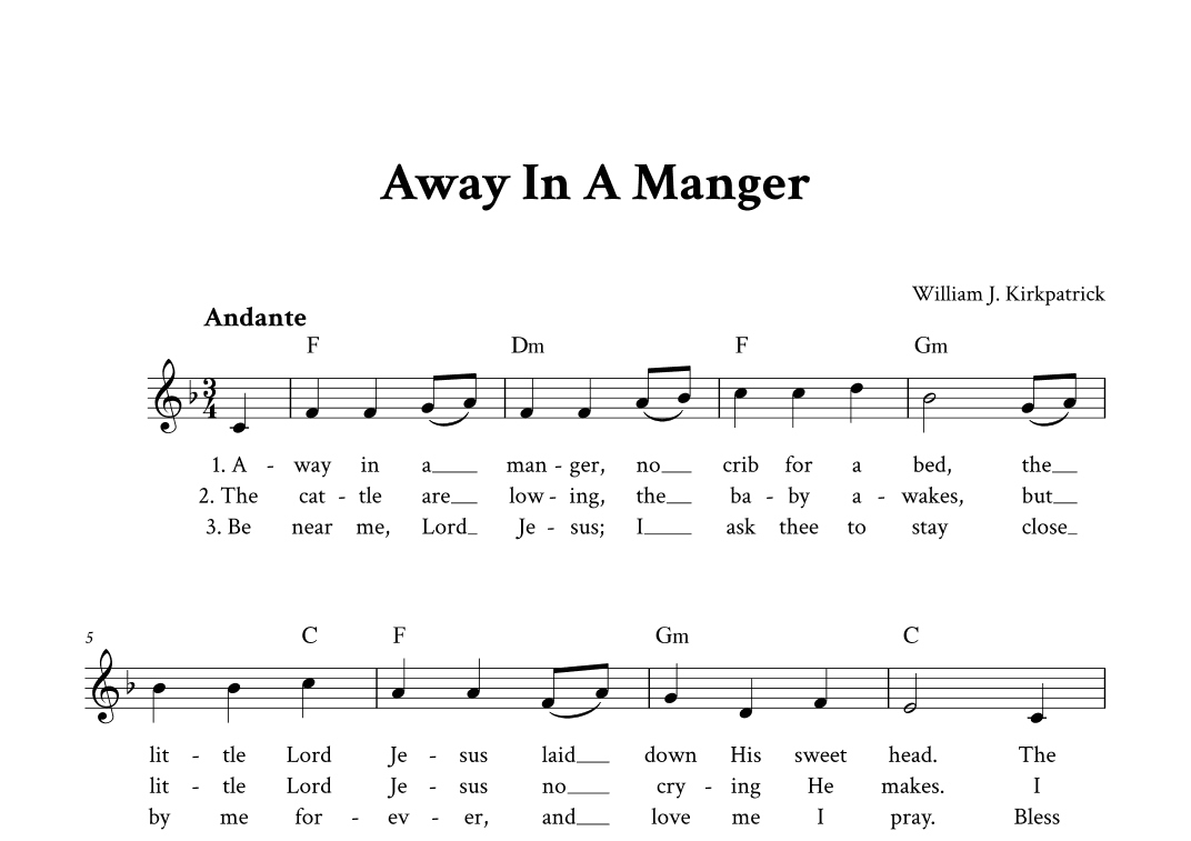 Away In A Manger - Lead Sheet (F Major) (arr. Yuri Noronha)