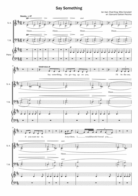 Say Something (arr. Giancarlo Pecchia)