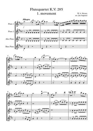 : Flutequarte K.V. 285, all movements