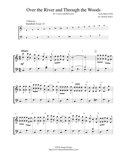 Over the River and Through the Woods - for 3-octave handbell choir (arr. Samuel Stokes)