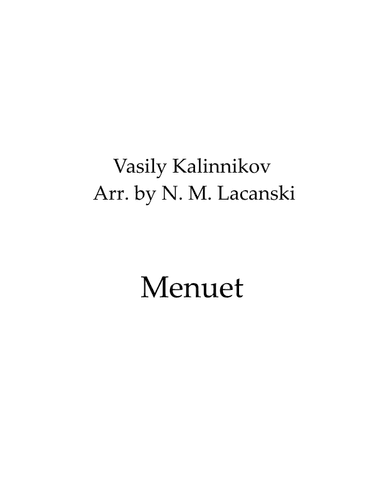 Menuet (arr. Nick M Lacanski)