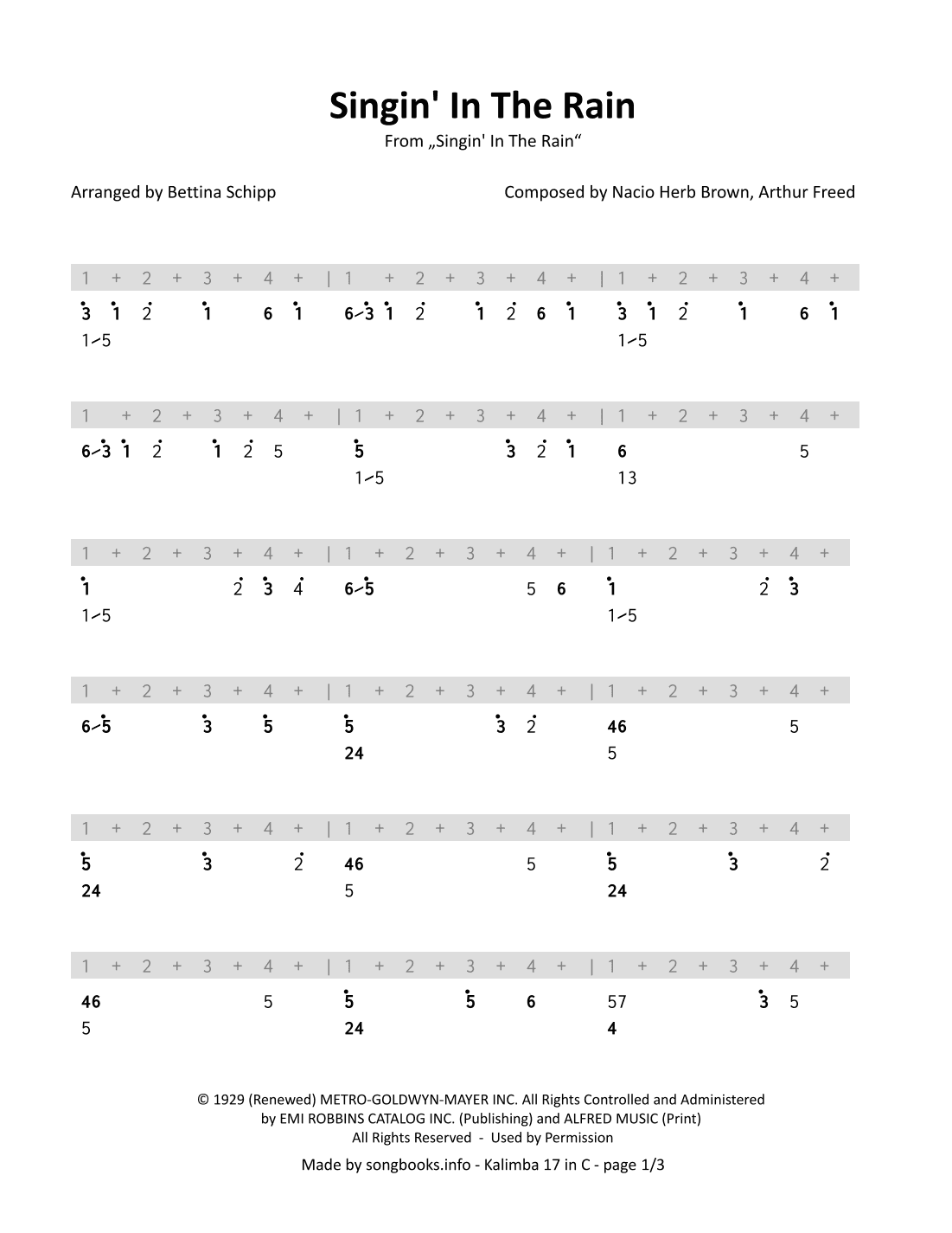 Singin' In The Rain (arr. Bettina Schipp)