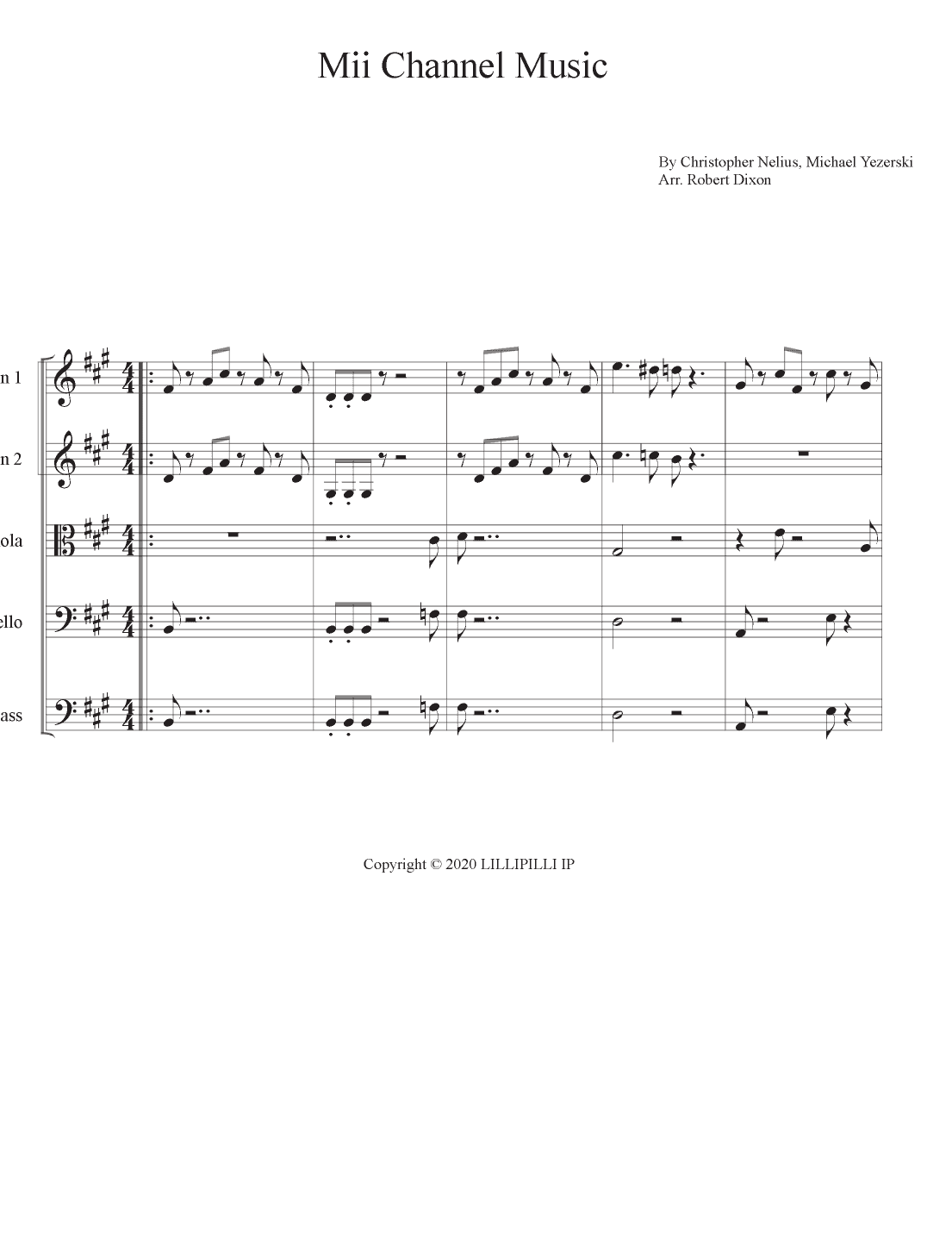 Mii Channel Theme (arr. Robert Dixon)