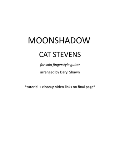 Moonshadow (arr. Daryl Shawn)