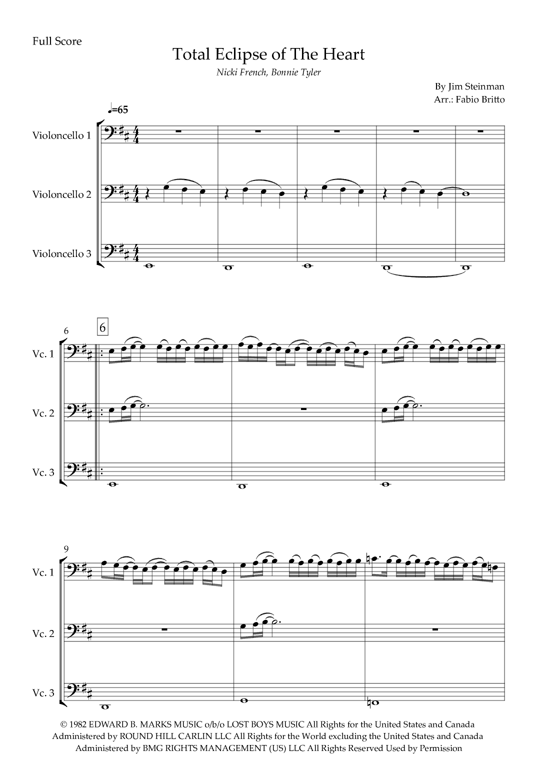 Total Eclipse Of The Heart (arr. Fabio Britto)