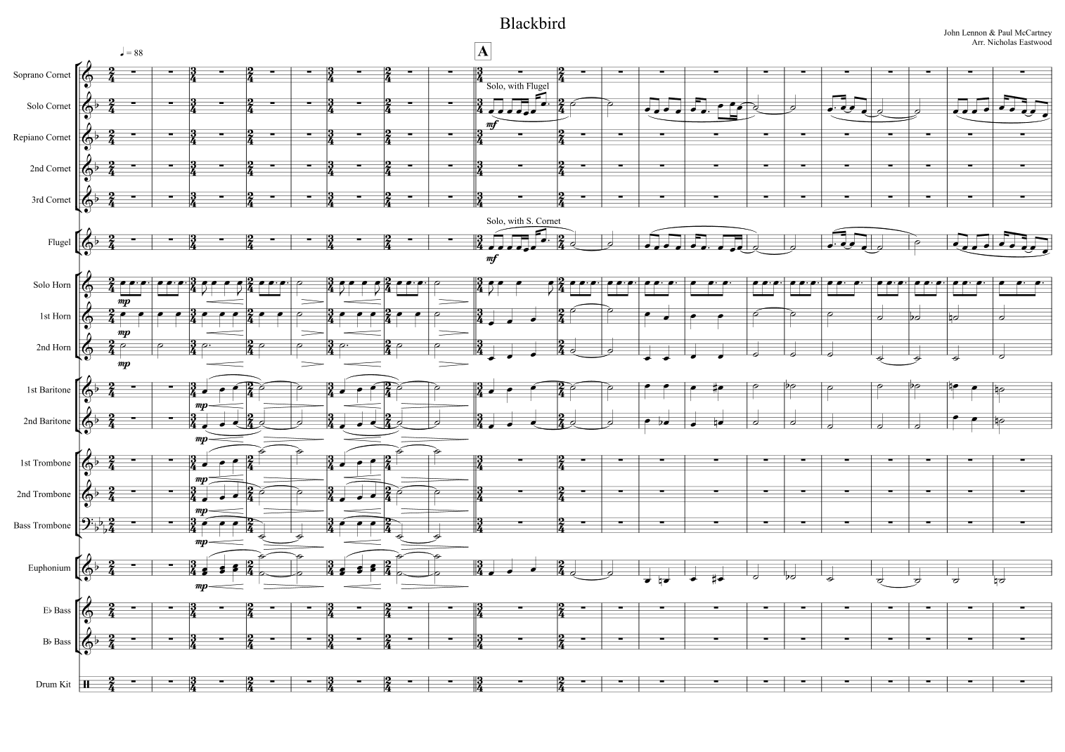 Blackbird (arr. Nicholas Eastwood)