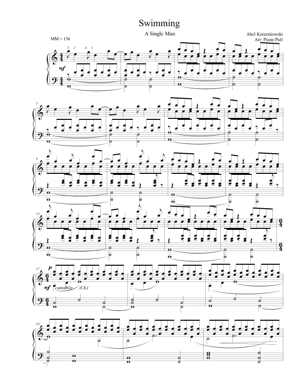 Swimming (arr. Piano Palt)