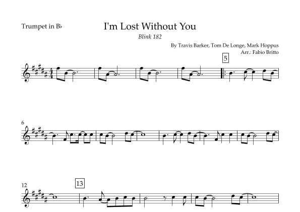 I'm Lost Without You (arr. Fabio Britto)