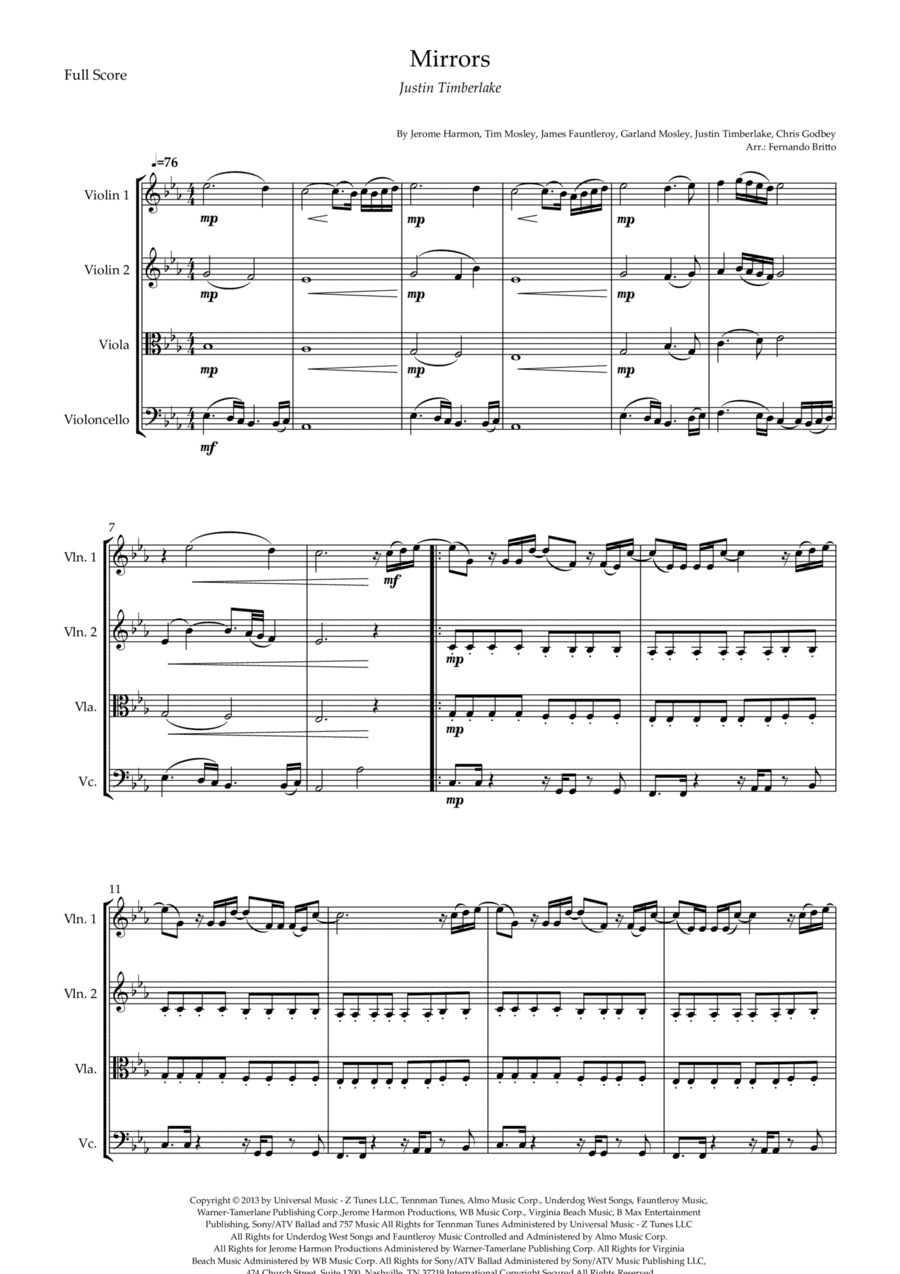 Mirrors (arr. Fernando Britto)