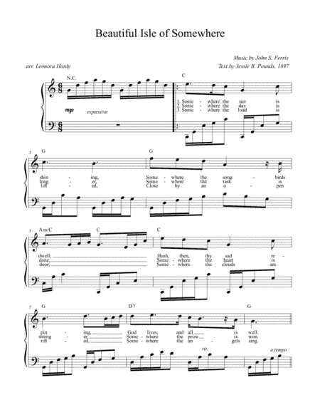 Beautiful Isle of Somewhere (arr. Leonora Hardy)