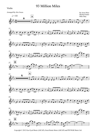 93 Million Miles (arr. Alex Souza)