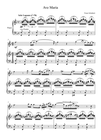 Franz Schubert - Ave Maria (Violin Solo) - F Key (arr. André Laitano)