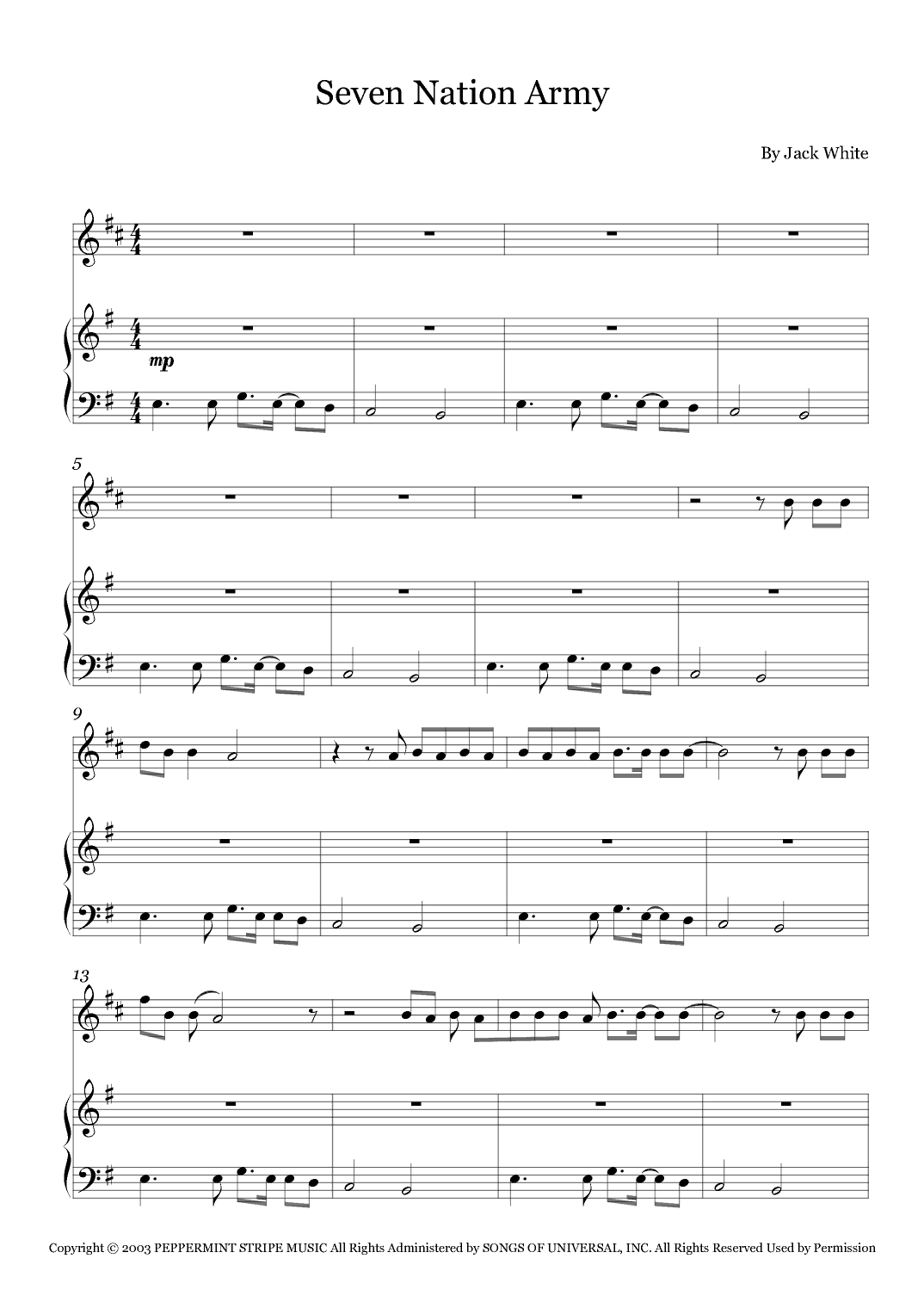 Seven Nation Army (arr. Fernanda Moura)