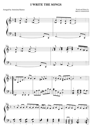 I Write The Songs (arr. Antonieta Ramos Valverde)