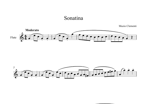 Sonatina (In C Major) - Muzio Clementi (Flute) (arr. Digital Book Music)