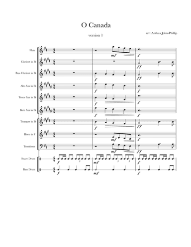 O Canada (version 1) (arr. Anthea John-Phillip)