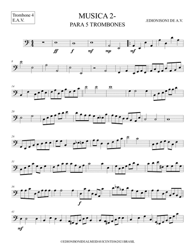 MUSICA 2 - PARA 5 TROMBONES-Trombone 4