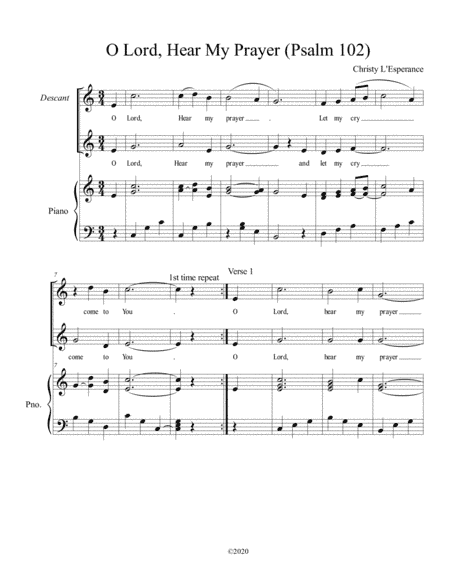 O Lord, Hear My Prayer (Psalm 102)