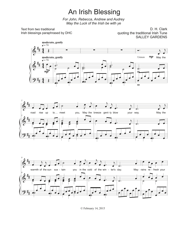 An Irish Blessing (arr. D. H. Clark)