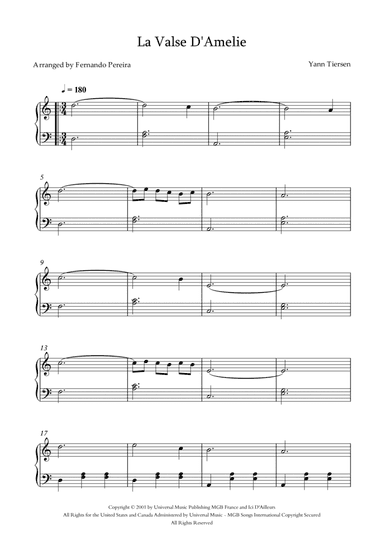 La Valse D'amelie (arr. Fernando Pereira)