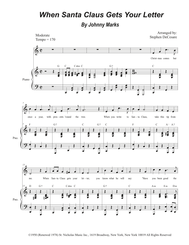 When Santa Claus Gets Your Letter (arr. Stephen DeCesare)