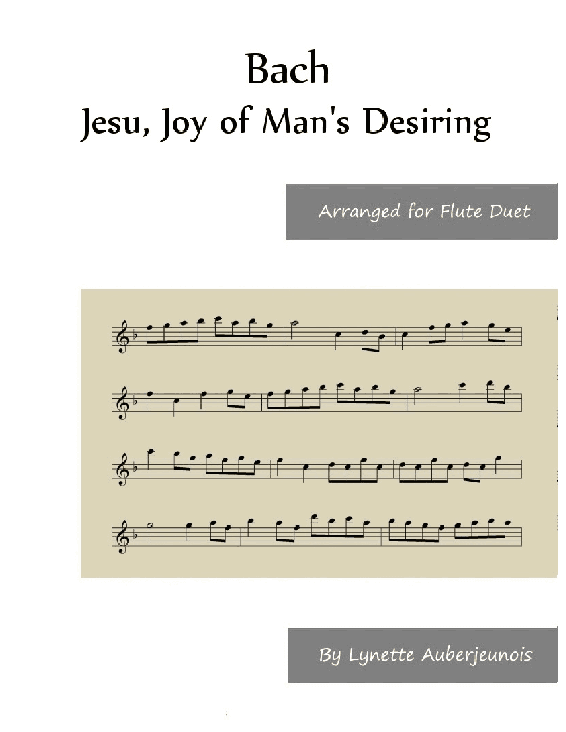 Jesu, Joy of Man’s Desiring - Flute Duet (arr. Lynette Auberjeunois)