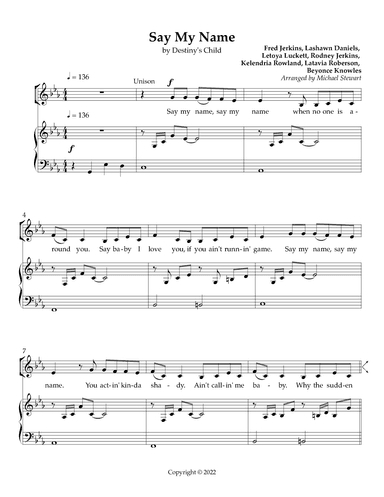 Say My Name (arr. Michael Stewart)