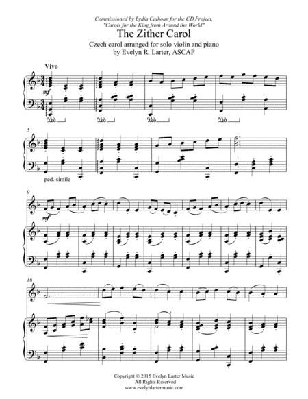 The Zither Carol (arr. Evelyn Larter Music)