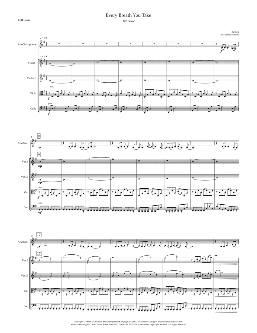Every Breath You Take (arr. Fernando Britto)