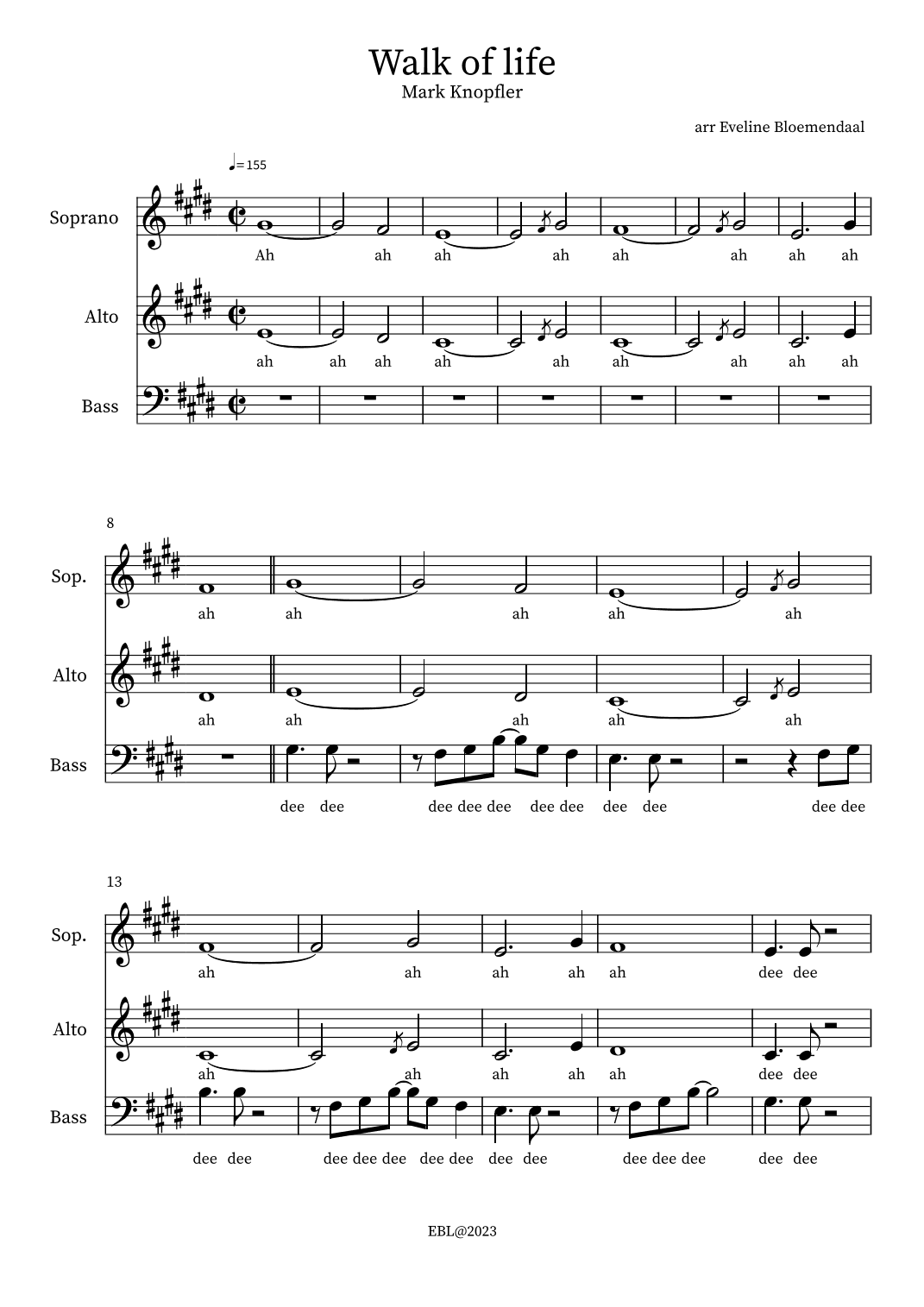 Walk Of Life (arr. Eveline Bloemendaal)