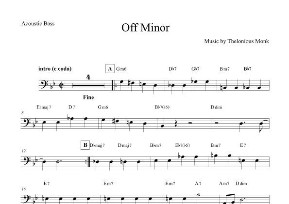 Off Minor (arr. The Sheet Music Library)