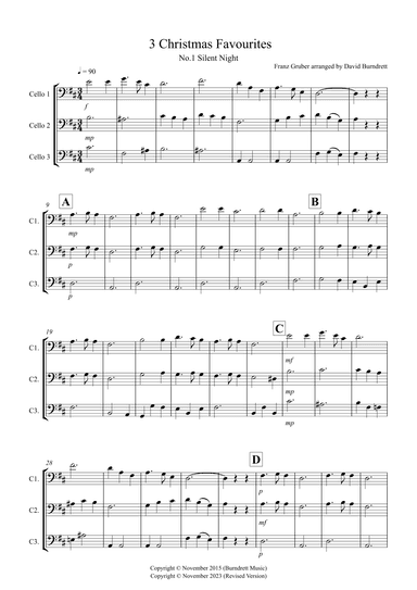 3 Christmas Favourites for Cello Trio (arr. David Burndrett)