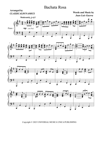 Bachata Rosa (arr. ClassicalDynamics)