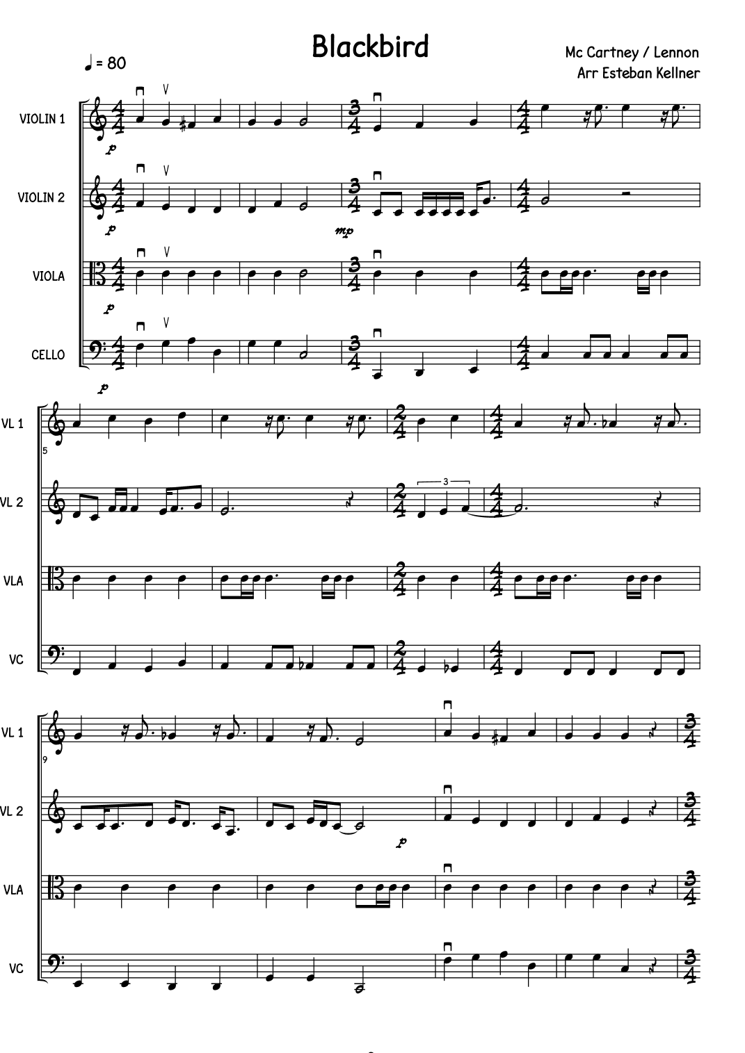 Blackbird (arr. Esteban Kellner)