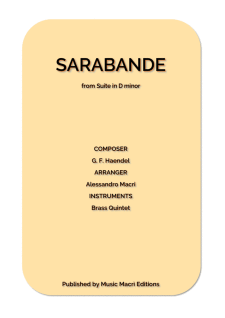 Sarabande from Suite in D minor by G. F. Händel (arr. Alessandro Macrì)