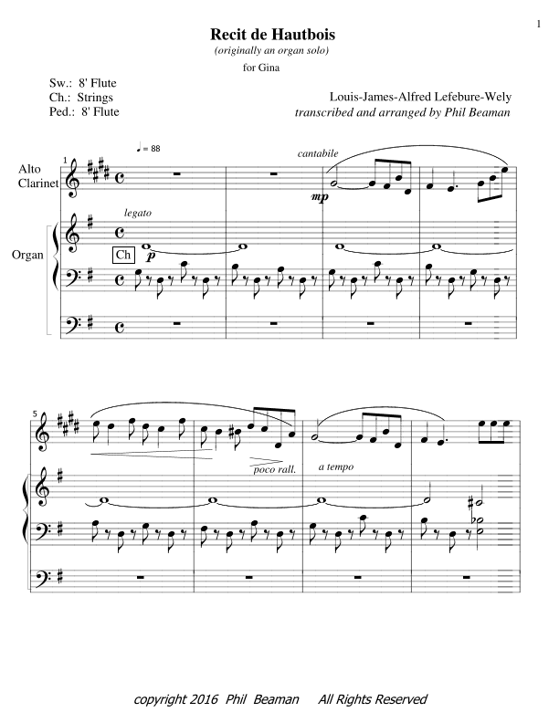 Recit de Hautbois (arr. Phil Beaman)