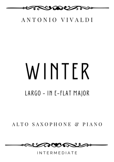 Vivaldi - Largo from Winter (The Four Seasons) in E Flat Major - Intermediate (arr. Piacere Music Sheets)