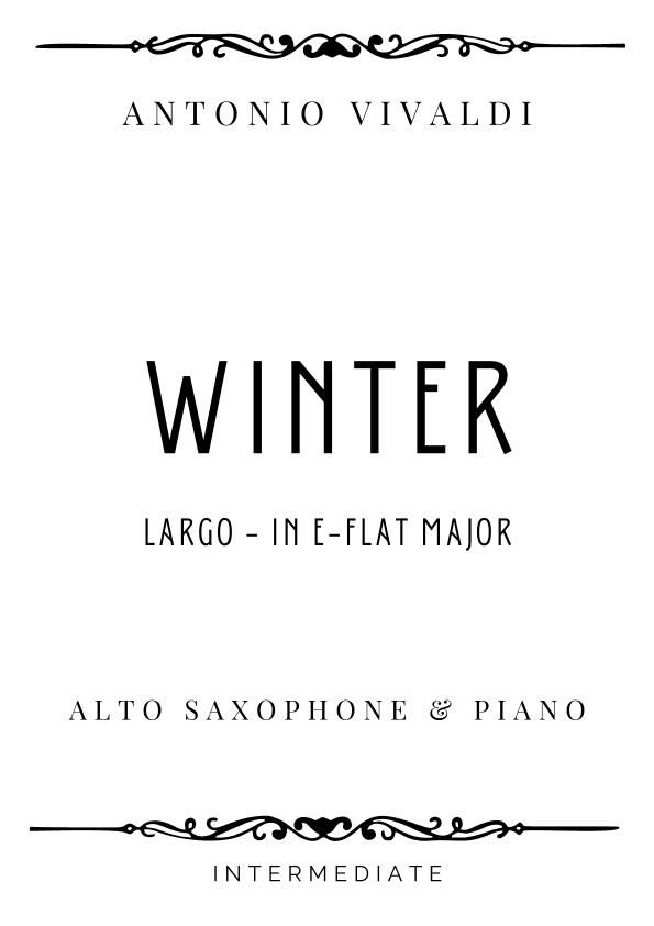 Vivaldi - Largo from Winter (The Four Seasons) in E Flat Major - Intermediate (arr. Piacere Music Sheets)