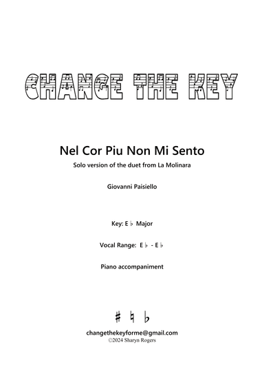 Nel cor piu non mi sento - Eb Major (arr. Change the Key)
